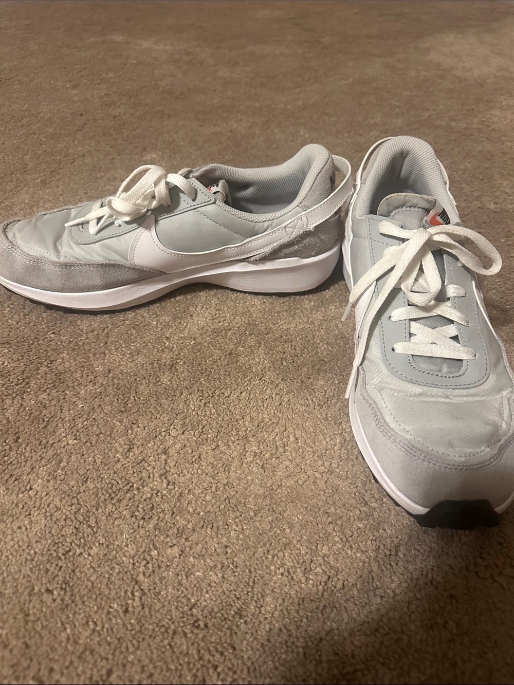 Nike Gray and White Low-Profile Running Sneakers